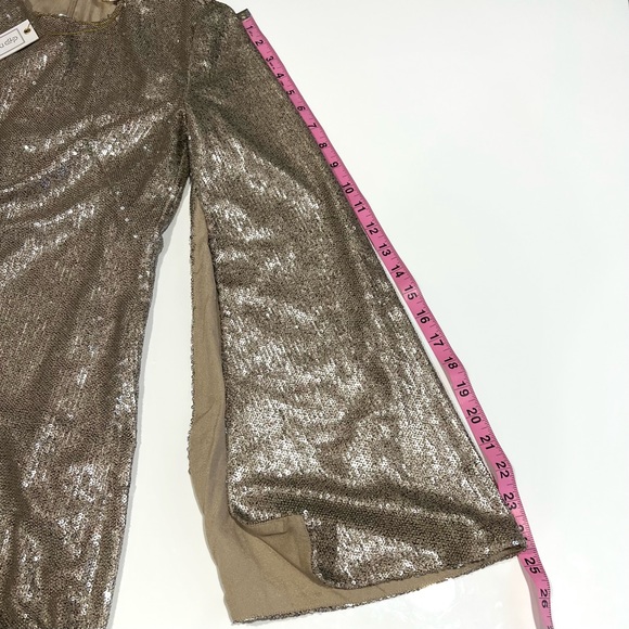 NWT Dress The Population sequin dress, XXS, Sand - Picture 13 of 14